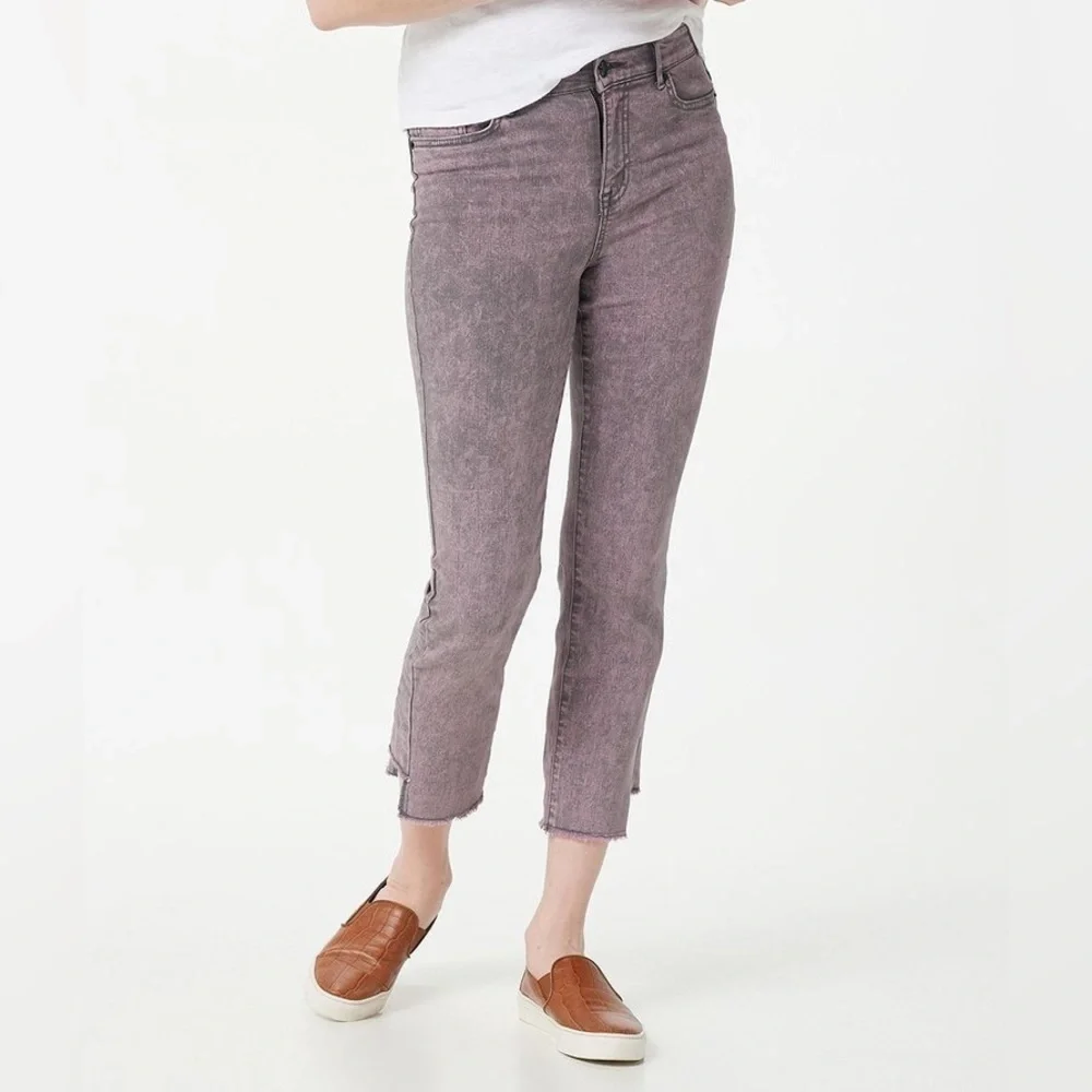 LOGO 4X (30W) Rose Smoke Acid Wash Ankle Jeans (Z02.8)